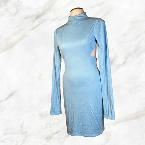 light blue slip dress mini Baby Blue Mini Slip Dress